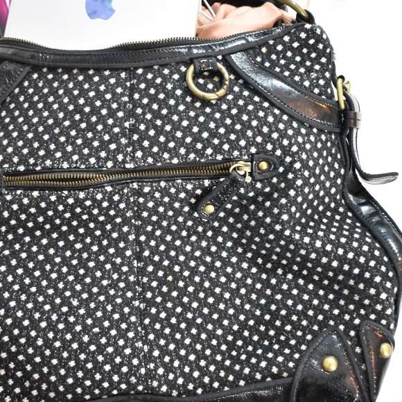 J.Crew Tweed Navy Handbag With Leather Strap - Picture 3 of 7